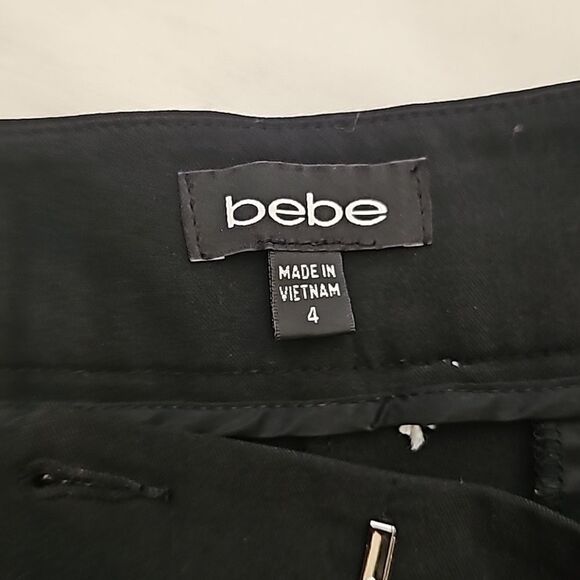 Bebe Waist Stitching  Cuffed Hem Cropped Trouser Pants size 4 - Picture 7 of 10